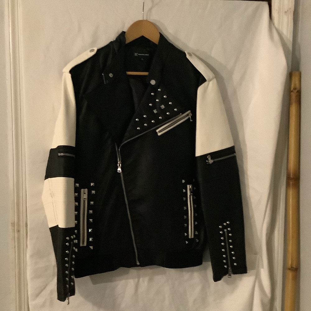 INC International Concepts Black Textured Jacket